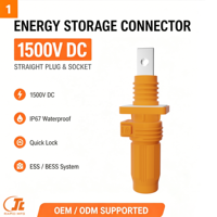 Connecteurs de batterie haute tension 150A/200A/250A 1500V, connecteurs droits pour armoire de stockage d'énergie, en cuivre et nylon, IP67