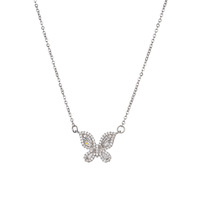 Resoul Anlauffreie Schleifenknoten-Halskette Glitzernde Kristall-Choker Schöne Minimalistische Stahlketten für Frauen