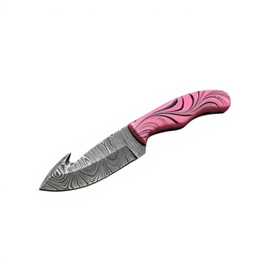 Couteau de survie Rajput DIY à lame fixe Drop Point en acier Damas 20 cm avec manche en bois Pakka bleu pour le camping et la chasse - Product Image 2