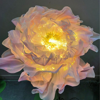 Pivoine géante en soie à ouverture et fermeture automatiques, fleurs motivantes avec lumières LED, décorations pour mariage et fêtes