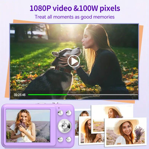 Mini Cámara Digital Q3 <span class=keywords><strong>de</strong></span> 100W 1080P con Zoom 16X, Cámara Infantil <span class=keywords><strong>de</strong></span> 2.8 Pulgadas para Vlogging, Videocámara Portátil Vintage - Product Image 4
