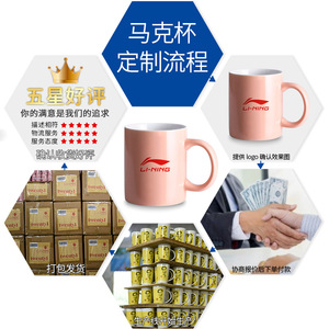 Mug en céramique personnalisé avec logo, cadeau d'entreprise, promotion publicitaire, couleur unie, tasse ronde simple - Product Image 3
