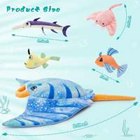 Peluche douce de raie manta, animal marin mignon pour les enfants et les amoureux de l'océan, cadeau d'anniversaire doux et câlin