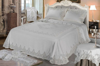 Ensemble de literie de luxe moderne de qualité supérieure en velours, taille King, avec motif végétal brodé à la main, drap plat et couvre-lit ignifuge