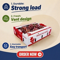 Boîte d'emballage personnalisée en gros pour fruits et légumes frais, pliable, pour le stockage en plastique, matériaux recyclés, épaisseur 3-5 mm