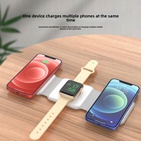Chargeur sans fil magnétique empilable 15W 70% avec port TYPE-C, support de charge rapide trois-en-un pour iPhone 17, écouteurs et montre