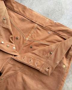 Fabricante personalizado diseñador algodón pato Lona de gran tamaño doble rodilla carpintero bota corte pierna ancha pantalones vaqueros holgados para hombres - Product Image 6
