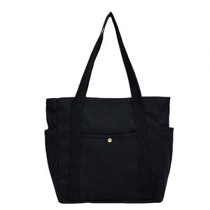 Sac fourre-tout en toile grande capacité avec plusieurs poches |   Sac à bandoulière polyvalent pour femme, idéal pour l'université, le travail et les trajets quotidiens - Product Image 5