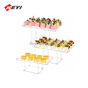 Décoration de mariage moderne personnalisée présentoir en acrylique Dessert gâteau collation <span class=keywords><strong>Buffet</strong></span> support de comptoir alimentaire pour réception de mariage - Product Image 1