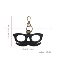 Porta Gafas de Cuero con Forma de Barba, Clip para Gafas de Sol, Decoración para Colgar en el Bolso, Almacenamiento Portátil de Gafas, Accesorios de Viaje