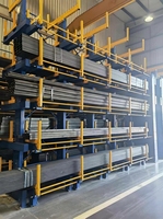 Adjustable Heavy-Duty Arms Open-Front Forklift Access Powder-Coated Customizable Pipes Timber Profiles Cantilever Racking
