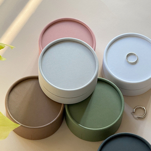 Round Multi-Layer Craft Paper Jewelry Storage <b>Box</b> with Sponge Lining Eco-Friendly for Necklaces Rings <b>Earrings</b> Ear Studs - Product Image 6