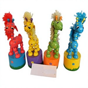 Marionette a dita in legno a forma di zebra - Giocattoli pop-up per bambini - Giocattolo a spinta - Product Image 2