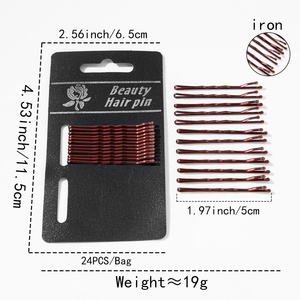 IFOND Lot de 24 épingles à cheveux noires en carton, 5 cm, anti-décoloration, ondulées, avec embout de sécurité lisse, fixation métallique pour femmes et filles - Product Image 2