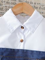 Nouvelle Robe Décontractée d'Été 2025 pour Filles, Longueur Genou, en Jean Uni avec Patchwork, Collection Designer