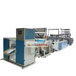 Automatic sealing and cutting plastic drawstring garbage bag making machine with thread