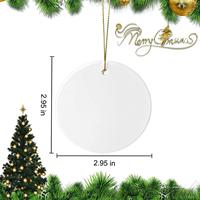 BESTCERA cadeau de boule de Noël à sublimation personnalisée ébauches rondes cercle de sublimation ornements d'arbre de Noël en céramique