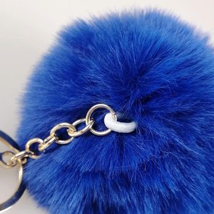 Gros Grand Faux <span class=keywords><strong>Pompon</strong></span> Rouge Argent Rose Boule Boule de Fourrure Boule de Fourrure <span class=keywords><strong>Pompon</strong></span> Porte-clés Boules Bouffantes - Product Image 5