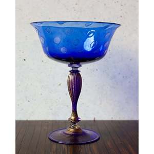 Jarrón de Vidrio Soplado Bennyudine Gabbiani Azul Dorado, Diseño Clásico de Lujo para Comedor, Sala de Estar, Fiestas, Hogar, Uso con Flores - Product Image 4