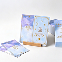 2027 Jeu de cartes d'affirmation personnalisées avec impression couleur intégrale, illustrations personnalisées et logo en feuille d'or, pelliculage mat pour la méditation