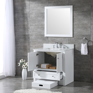 Modern White Wooden Freestanding Industrial Design Water Resistant Bathroom Vanity Ceramic Wash Basin Cabinet Framed <b>Mirror</b> for - Product Image 4