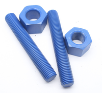 American Standard Steel PTFE Double-Ended Bolts (A193 A320 A437) Blue Red Yellow Nuts Screws Fully Threaded Studs British System