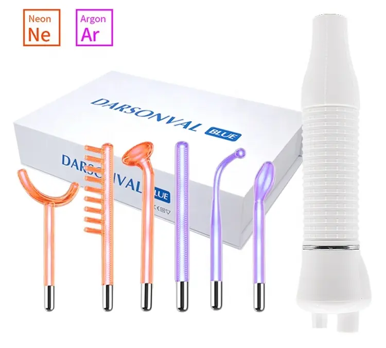 2022 newest darsonvals portable high frequency red/violet ray acne removal galvanic facial professional skin care device