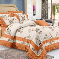 Ensemble de housse de couette de luxe en polyester/coton tissé moderne, taille King, 6 pièces, 1 housse de couette & 1 drap & 4 taies d'oreiller