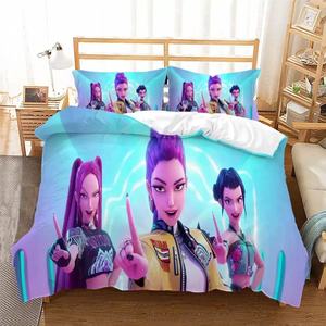 Juego de Sábanas King Size de 200x230cm, Diseño de Dibujos Animados Personalizado, Impresión Digital 3D, Poliéster, Cazadores de Demonios, K-Pop, Funda de Edredón - Product Image 3