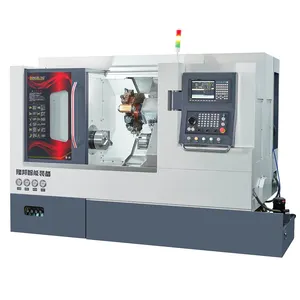 Double Chuck Spindle Bore High Precision CNC Pipe Threading Lathe