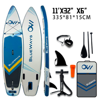 Nouveau 2026 Planche de paddle gonflable tout usage pour enfants (SUP) 11 pieds 335 cm en PVC avec kit de réparation de pompe pour lacs et rivières