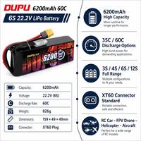 Baterai LiPo 6200mAh 3S 4S 6S Multi Cell XT60 Isi Ulang untuk Drone FPV Mobil RC Crawler Perahu Pesawat Helikopter UAV