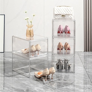 DAYOOH Nuova Scatola Espositore per Sneaker con Design Estraibile Organizzatore per Scarpe da Armadio Contenitore Pieghevole e Impilabile <span class=keywords><strong>in</strong></span> <span class=keywords><strong>Plastica</strong></span> - Product Image 6