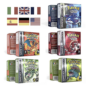 USA FRA EUR NOE ESP ITA IC SAVE CART Leaf Green Fire Red Ruby Emerald SAPPHIRE box pour Gba - Product Image 1