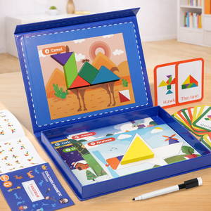 หนังสือปริศนาแทงแกรมไม้สำหรับเด็กและผู้ใหญ่ - ของเล่นเสริมพัฒนาการทางสติปัญญา ของขวัญฝึกสมอง - Product Image 2