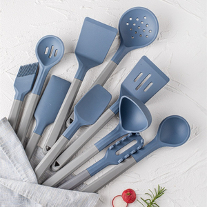 Manjia Silicone đồ dùng nhà bếp không dính hộ gia đình xào thìa súp muỗng đặt với xô lưu trữ đồ dùng nhà bếp - Product Image 3