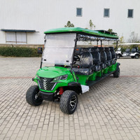 Voiturette de golf électrique économique 10 places, capacité maximale, avec éclairage LED pour attraction touristique, livraison rapide