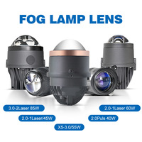 Phares LED de voiture, feux antibrouillard, lentilles de projecteur à double faisceau de 25 pouces/3 pouces sans perçage, H4/H7, double réflecteur, laser haute puissance 90W