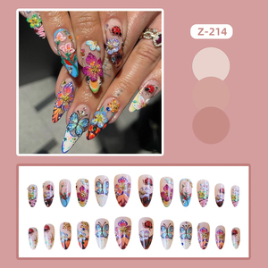 <span class=keywords><strong>Ongles</strong></span> en acrylique faits <span class=keywords><strong>à</strong></span> la main, motif papillon, mignons, pour l'été |   <span class=keywords><strong>Ongles</strong></span> en amande peints <span class=keywords><strong>à</strong></span> la main, motif floral 3D, réutilisables, style vacances pour femmes - Product Image 2