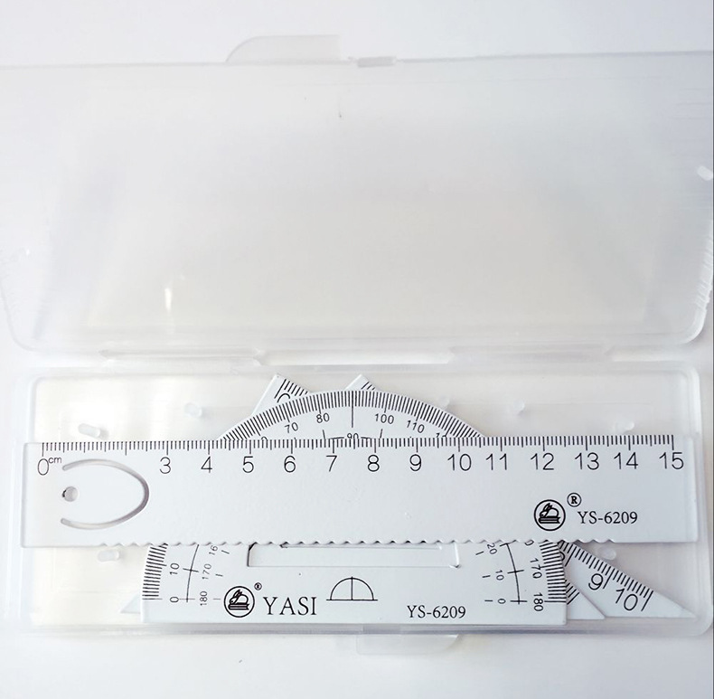 Fnochy Geometric Ruler Set, Multifunctional Drawing Tool, Protractor Measuring Kit For Students