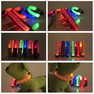 Collar de Perro de Poliéster Reflectante, Transpirable, Ajustable, con Rayas, Simple y de Lujo, con Luz LED que Brilla en la Oscuridad, para Seguridad Nocturna, Venta al Por Mayor - Product Image 5