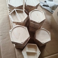 Boîte de rangement ronde en bois massif de frêne, durable, gravée, avec double compartiment, base en bois, blanc brut, personnalisable, pour projets DIY