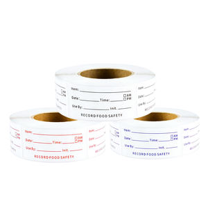 耐久性のある防水耐油性耐引裂性食品安全日付ラベルロール信頼性の高い冷凍庫冷蔵庫追跡のための光沢仕上げ - Product Image 1