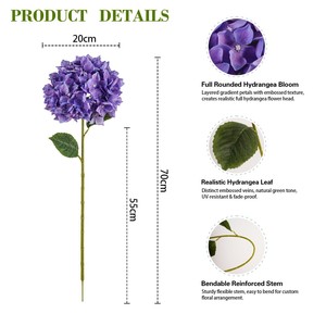 Artificial Hydrangea <b>Branches</b> <b>for</b> Retail Florists Home Interior <b>Decor</b> - Product Image 2