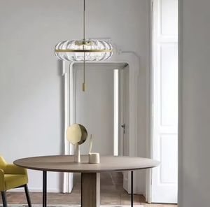 Lámpara colgante de calabaza de diseño moderno para restaurante Luz colgante de vidrio blanco - Product Image 4