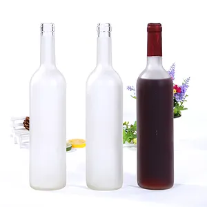 Ucuz buzlu boş 750ml içecek likör votka cam kırmızı şarap mantarlı şişe stoper