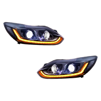 Ensemble de phares pour Ford Focus 2012-2014 avec feux de jour LED, clignotants, lentille de projecteur bi-xénon, mise à niveau avec 6500K et 6500 lumens
