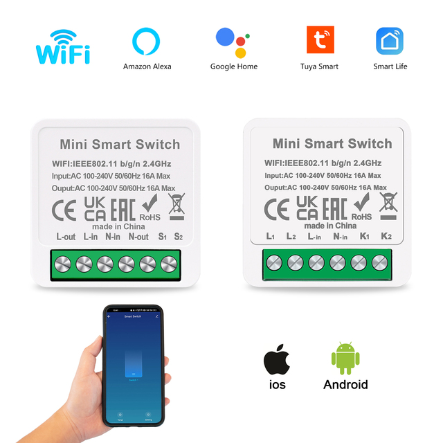 Touchmi CE/RoHS Mini Smart Home Wifi Switch Relay Module Tuya Zigbee Touch Light Switch for Smart Home System