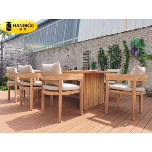 Ngoài trời Patio vườn bộ đồ nội thất bằng gỗ Tếch ăn Bàn và ghế Bộ - Product Image 1