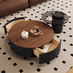 Moderno e avanzato tavolo da caffè in <span class=keywords><strong>rovere</strong></span> solido creativo semplice stile antico medio per la casa soggiorno luce combinazione <span class=keywords><strong>di</strong></span> lusso - Product Image 3